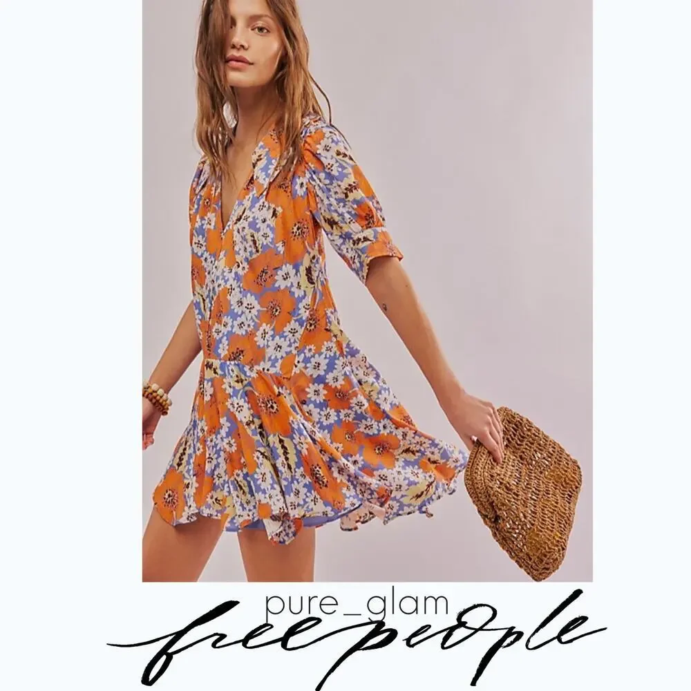 Free People mini dress in floral print